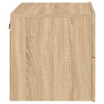 vidaXL Tables de chevet murales avec lumières LED 2 Pièces chêne sonoma