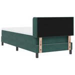 lit à ressort vidaXL avec matelas vert foncé 80x200 cm en velours