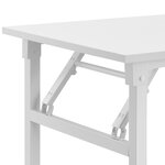 Table pliante de cuisine à manger hauteur réglable pour 4 personnes 120 cm blanc 03_0004361