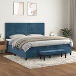 vidaXL Sommier à lattes de lit et matelas Bleu foncé 200x200cm Velours