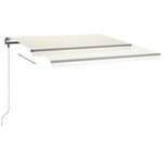 vidaXL Auvent manuel rétractable avec LED 450x300 cm Crème