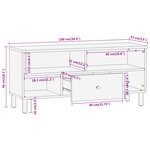 vidaXL Meuble TV 100x33x46 cm bois massif de manguier