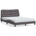 vidaXL Cadre de lit avec LED sans matelas gris 120x200 cm