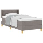 vidaXL Lit avec Sommier Taupe 90x200 cm Tissu