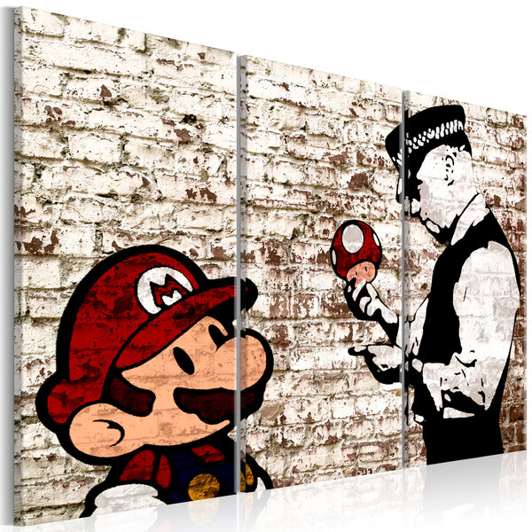 Tableau - mario bros: torn wall l x h en cm 90x60