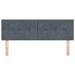 Tête de lit button tufté gris foncé 160 cm en velours