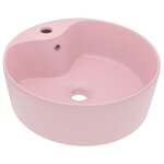 vidaXL Lavabo de luxe avec trop-plein Rose mat 36x13 cm Céramique