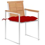 vidaXL Chaises de jardin avec coussins 2 Pièces Teck solide et acier