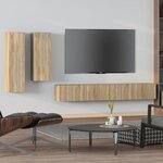 vidaXL Ensemble de meubles TV 4 Pièces Chêne sonoma Bois d'ingénierie