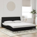 vidaXL Cadre de lit avec LED sans matelas noir 180x200 cm velours