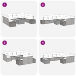 vidaXL Ensemble de Canapé de Jardin de 10 Pièces avec Coussins Beige en Poly Rattan