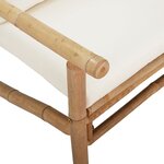 Salon de jardin meuble d'extérieur ensemble de mobilier 3 pièces avec coussins blanc crème bambou 02_0015921