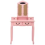 vidaXL Ensemble de coiffeuse avec tabouret Rose 80x69x141 cm Paulownia