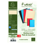 Paquet de 100 couvertures assorties grain cuir pour reliure a4 exacompta