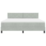 vidaXL Lit à Ressorts avec Matelas et Lumière LED Gris Clair 180x200 cm Velours