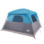 vidaXL Tente de camping de cabine 4 personnes bleu imperméable