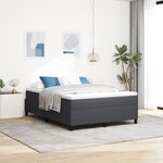 vidaXL Lit Box Spring Gris Foncé 140x200 cm Tissu Corde