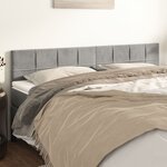 vidaXL Têtes de lit 2 Pièces Gris clair 80x5x78/88 cm Velours
