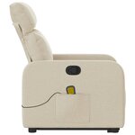vidaXL Fauteuil inclinable de massage Crème Tissu