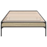 vidaXL Cadre de lit chêne sonoma 100x200 cm bois d'ingénierie et métal