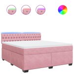 vidaXL Sommier à lattes de lit avec matelas Rose 180x200 cm Velours