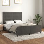 vidaXL Cadre de lit sans matelas gris foncé 140x190 cm velours