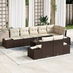 vidaXL Ensemble de canapé de jardin 8 pièces avec coussins gris en poly rotin