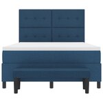 vidaXL Lit à ressorts avec matelas et banc bleu 140x200 cm en tissu