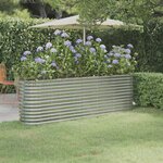 vidaXL Lit surélevé de jardin Acier enduit de poudre Argenté
