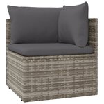 Salon de jardin meuble d'extérieur ensemble de mobilier 5 pièces avec coussins gris résine tressée 02_0016396