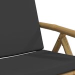 vidaXL Chaises de bistro pliantes lot de 6 coussins gris foncé bambou
