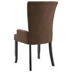 vidaXL Chaises à manger avec accoudoirs lot de 4 marron tissu