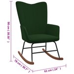 vidaXL Chaise à bascule Vert foncé Velours