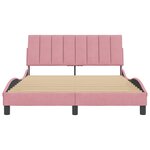 vidaXL Cadre de lit avec tête de lit Rose 120x200 cm Velours