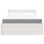 vidaXL Lit avec tiroirs et matelas blanc 140x190 cm bois massif de pin