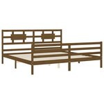 vidaXL Cadre de lit sans matelas marron miel 200x200 cm bois massif