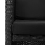 vidaXL Salon de jardin 3 Pièces avec coussins Résine tressée Noir