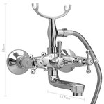 vidaXL Robinet de baignoire à 2 poignées et déviateur de douche Chrome