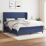 vidaXL Sommier à lattes de lit avec matelas Bleu 160x200 cm Tissu