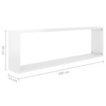 vidaXL Étagères cube murales 2 Pièces blanc brillant bois d'ingénierie