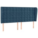 vidaXL Tête de lit avec oreilles Bleu foncé 163x23x118/128 cm Velours