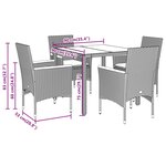 vidaXL Ensemble à manger de jardin et coussins 5 Pièces gris rotin acacia