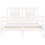 vidaXL Cadre de lit sans matelas blanc 140x190 cm bois massif