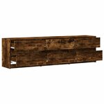 vidaXL Meuble TV avec LED chêne fumé 180x34x50 cm bois d'ingénierie
