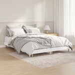 vidaXL Cadre de lit blanc 135x190 cm bois d'ingénierie