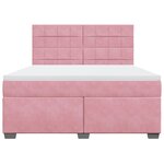 vidaXL Sommier à lattes de lit avec matelas Rose 180x200 cm Velours