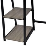 Bureau table meuble travail informatiqueavec 2 étagères gris et chêne 0502078