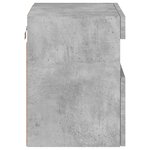 vidaXL Meuble TV mural avec lumières LED gris béton 40x30x40 cm