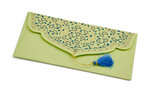 PAPERTREE TAJ Lot de 5 Enveloppes cadeau 19x10 cm-Anis