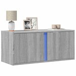 vidaXL Meuble TV mural avec lumières LED sonoma gris 80x31x35 cm